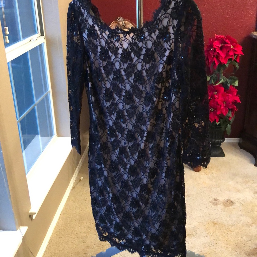 Semi formal lace and beaded dress